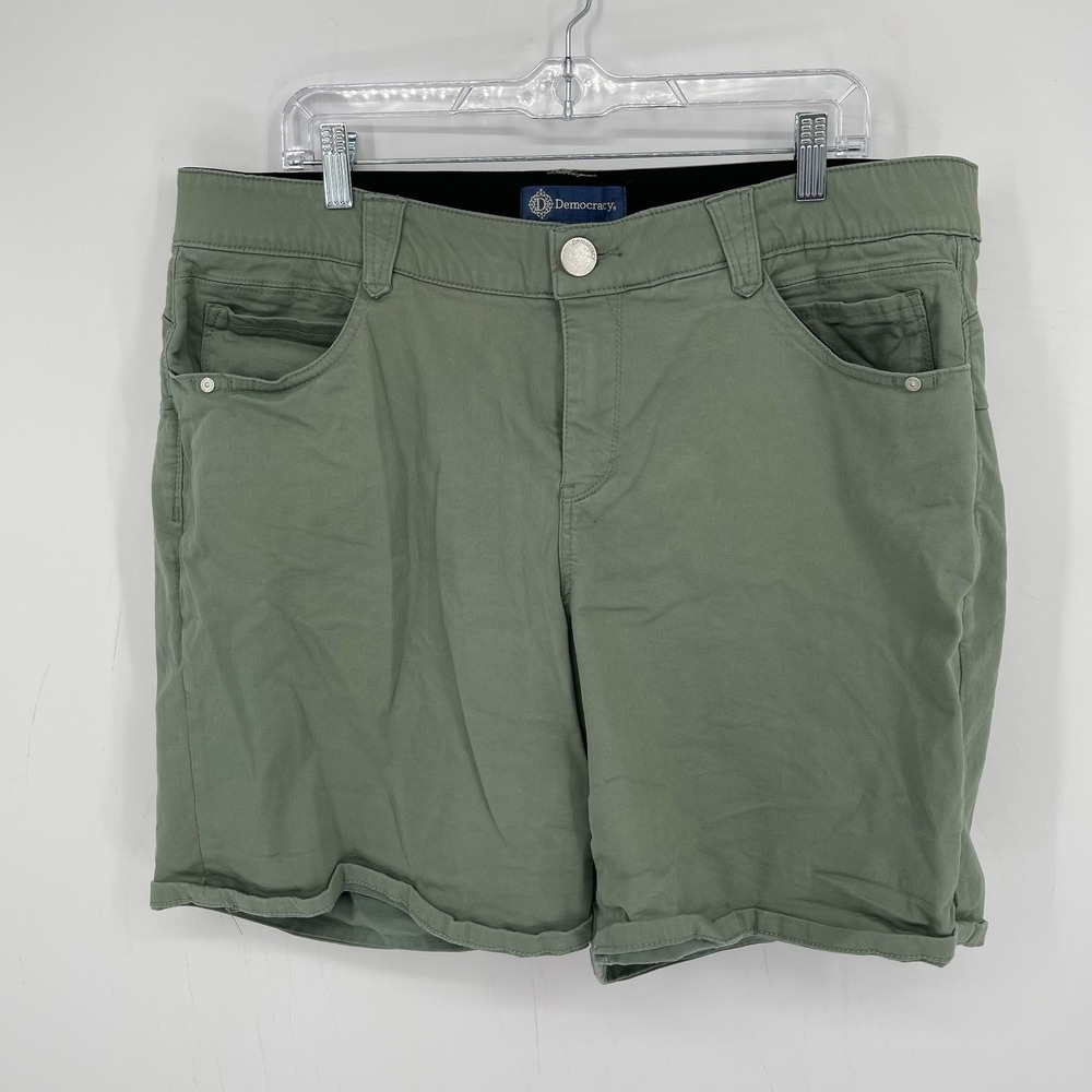 Democracy Women's Green Ab solution Stretch Twill Bermuda Shorts Plus Size 20W